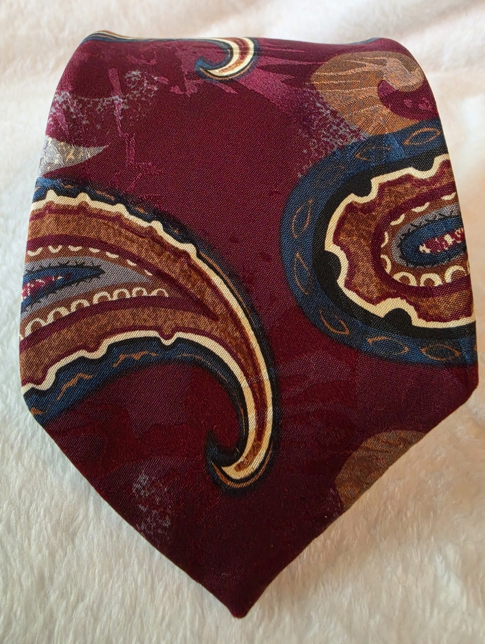 Vintage Hardy Amies 14 Savile Row London Silk Tie Burgundy Paisley Pattern